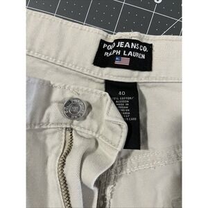 VTG Polo Jeans Co Pants Mens 40x30 Tan 100% Cotton Baggy Wide-Leg Y2K